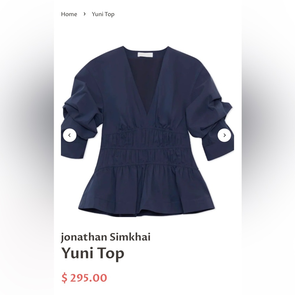 Jonathan Simkhai Yuni top in midnight. Worn once. 295 retail
